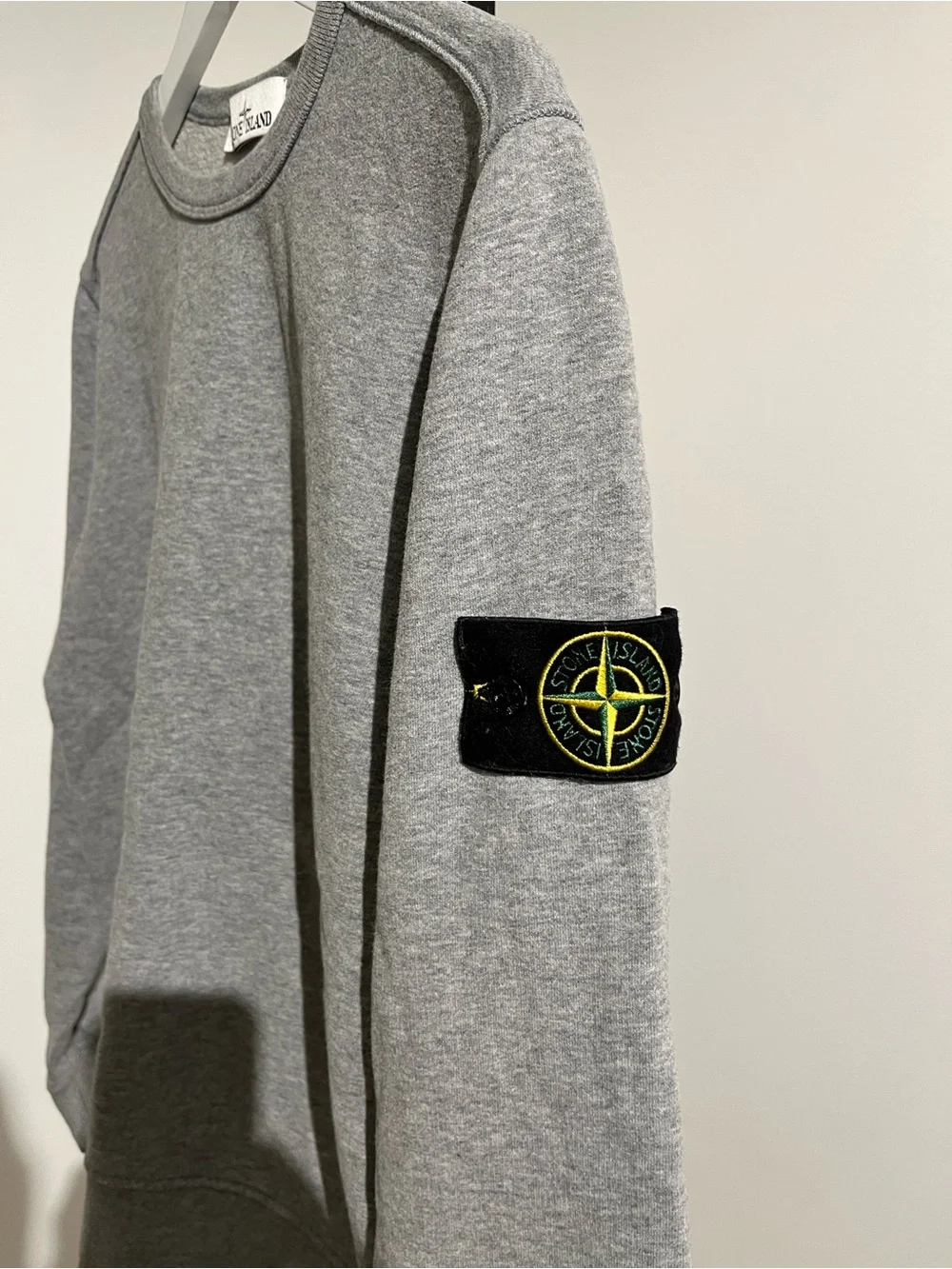 Stone Island Compass-badge Cotton Sweatshirt Grey Crewneck - Picture 3 of 9